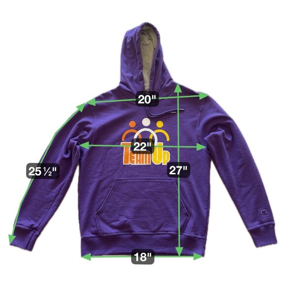 Unisex Champion Purple “Team Up” Hoodie Set Size S & M Matching Bundle - Picture 10 of 15
